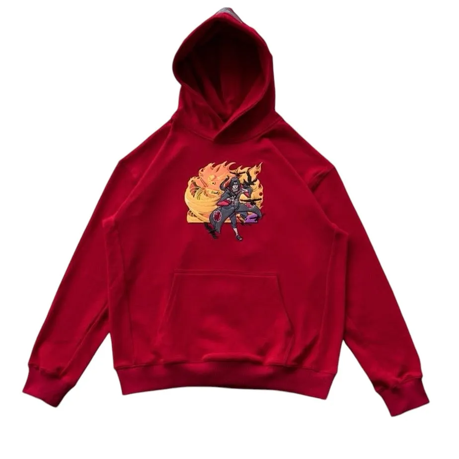 Uchiha Itachi "The Clan Killer" Crimson Red Embroidery Hoodie