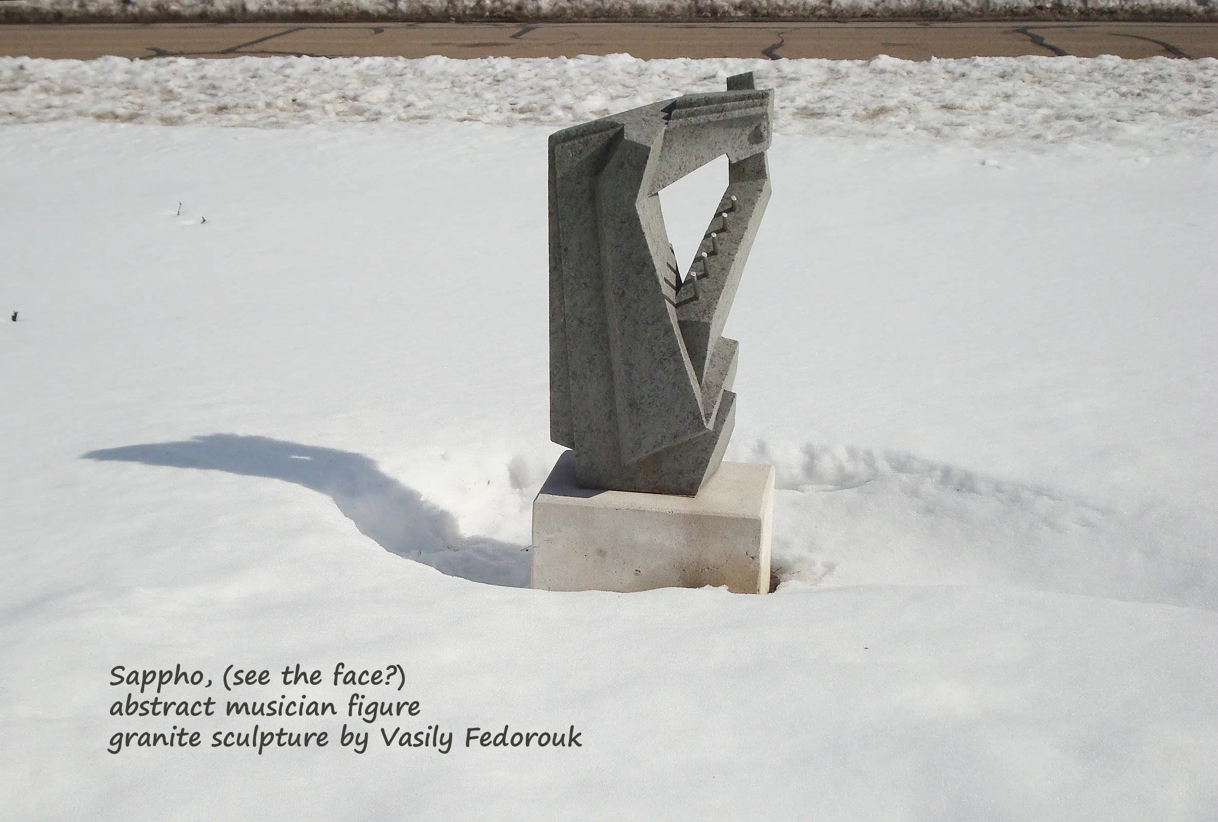 Vasily Fedorouk Granite Abstract Sculpture Sappho Poet Musician Art